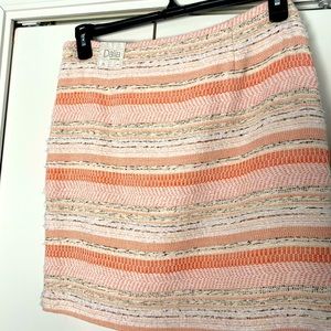 NEVER WORN Dalia Tweed Skirt Peach and Cream.